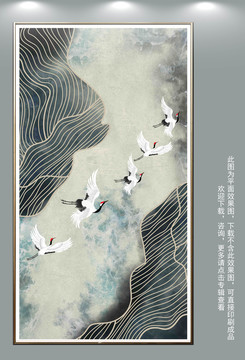 現(xiàn)代金線抽象油畫
