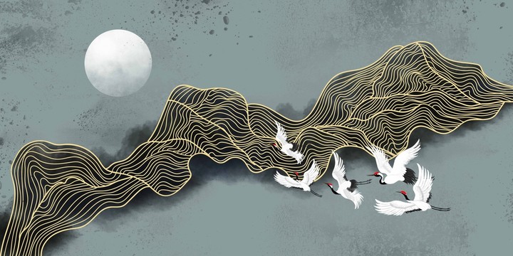 禪意線條高端壁畫