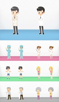卡通矢量醫(yī)療保健人物設(shè)定
