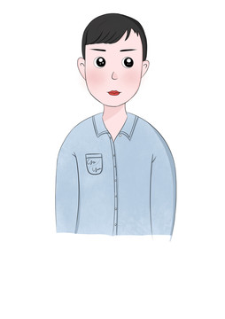 男生頭像插畫
