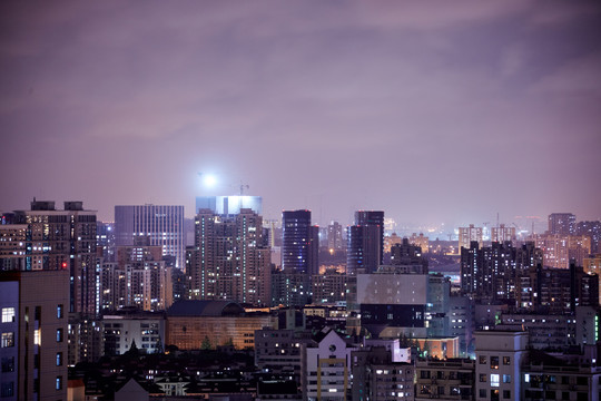 城市夜景航拍