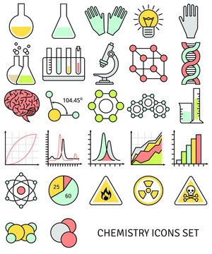 扁平风化学图标素材