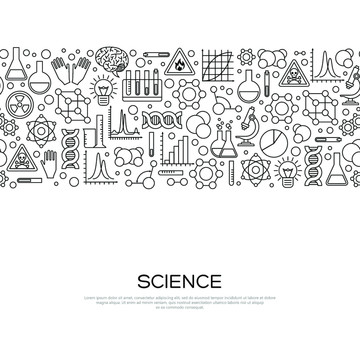 线条风科学概念图标海报