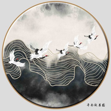 抽象線條壁畫