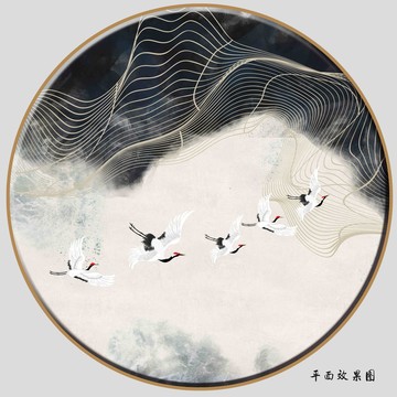 抽象線條壁畫