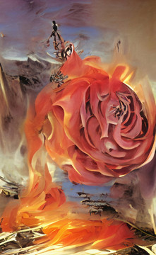 抽象油画玫瑰玄关