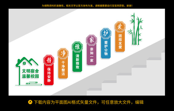 宿舍樓梯文化墻
