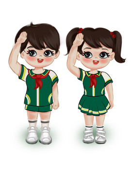 學(xué)生敬禮
