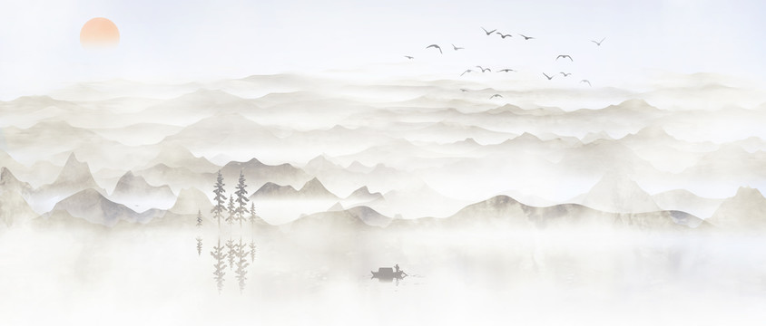 山水水墨畫