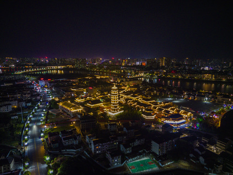 江西省抚州文昌里夜景