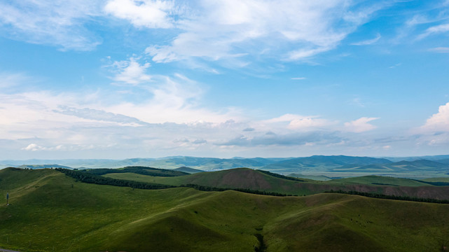 白桦林山川美景