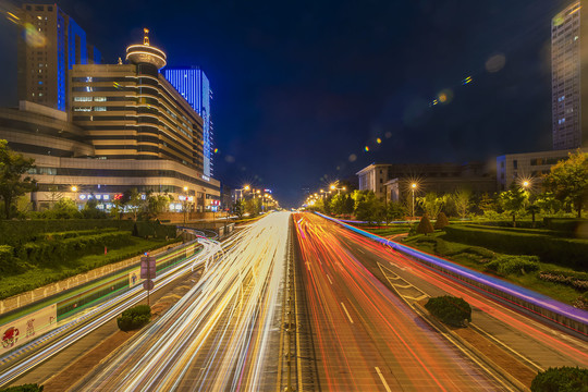 济南经十路夜色