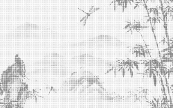 圓點山水激光鏤空