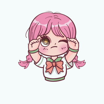 水手服插畫女孩