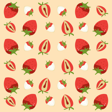 草莓图案设计背景