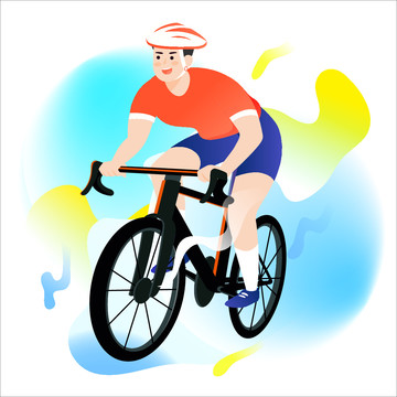世界騎行日人物騎車運動插畫