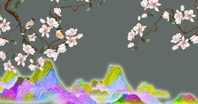 花鳥無框畫
