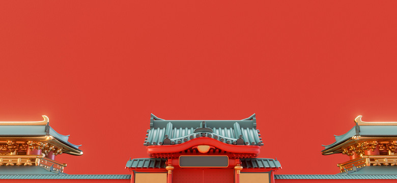 3d渲染國風(fēng)卡通背景