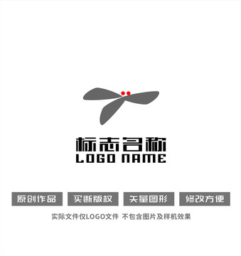 TY字母Y蜻蜓飛蟲logo