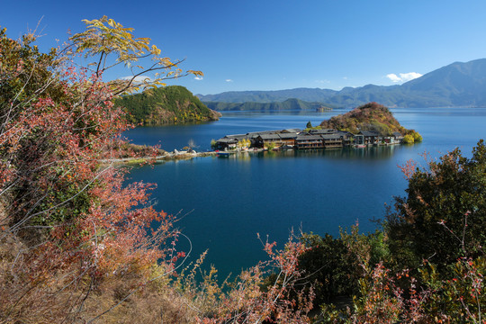 泸沽湖里格半岛秋色