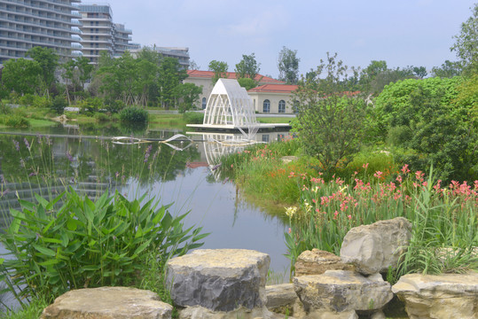 成都东安湖爱情岛景观湖水景