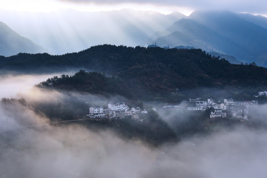 江南山水田园山村