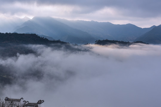 江南山水田园山村