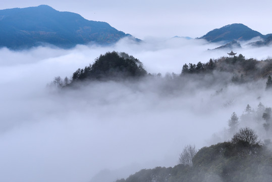 江南山水田园山村