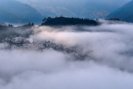 江南山水田园山村