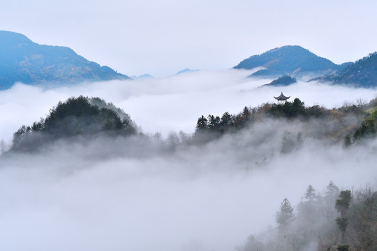 江南山水田园山村