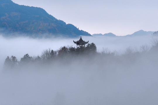 江南山水田园山村