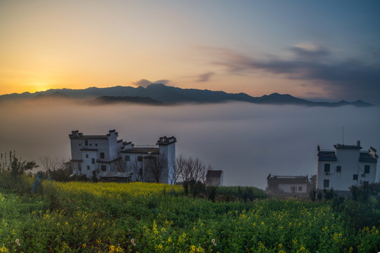 江南山水田园山村