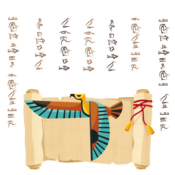 埃及鹰鸟文字插图