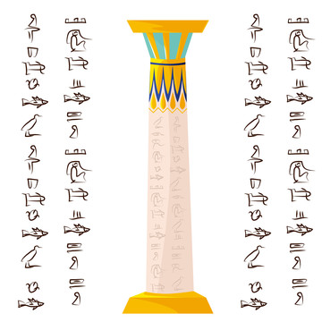 埃及花纹石柱插图