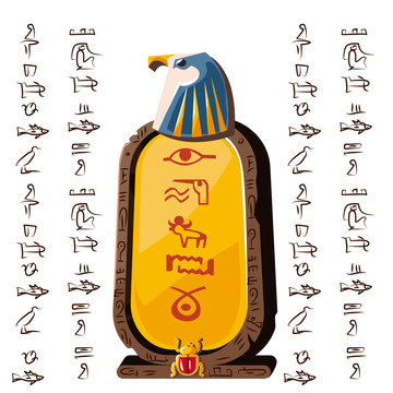 埃及神圣老鹰石雕插图