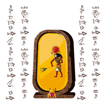 埃及神兽石雕文字插图