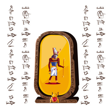 埃及神兽石雕插图
