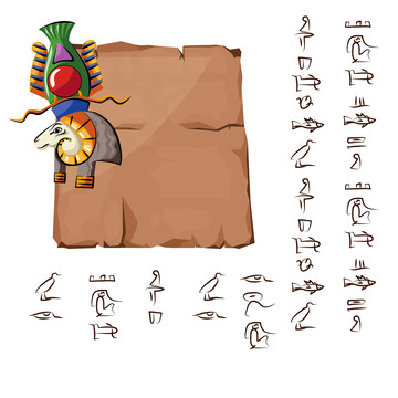 埃及古老神像文字插圖