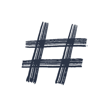 黑色Hashtag筆刷插圖
