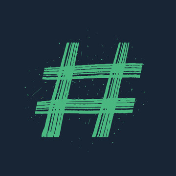 绿色Hashtag标签插图