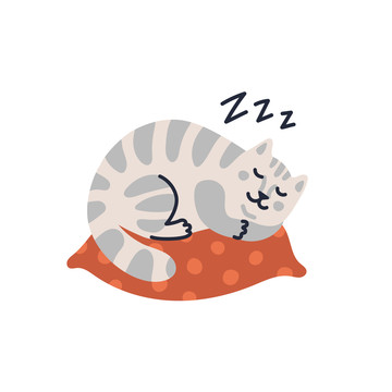 可爱猫咪睡觉插图