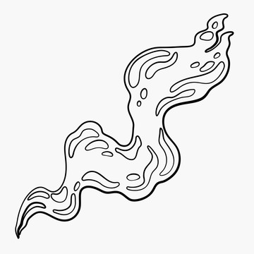 線描煙霧曲線插圖