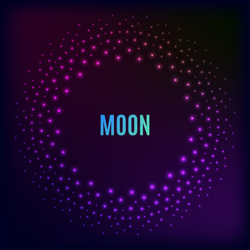 紫色光圈月亮插图