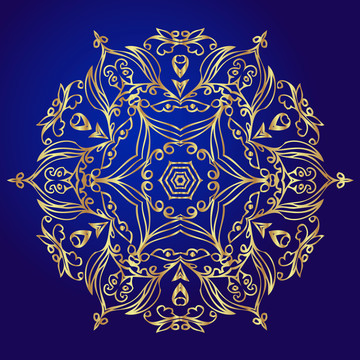 金色曼陀羅花紋插圖