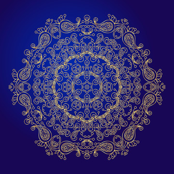 金色曼陀羅雕花插圖
