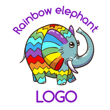 彩虹大象logo插圖