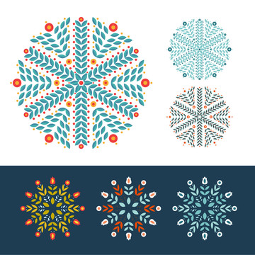 優(yōu)雅細致雪花插圖