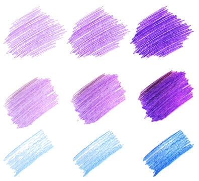 紫色粉彩笔触元素