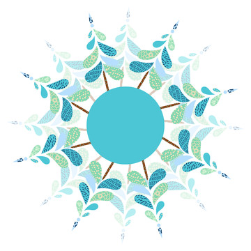 清新葉片花環(huán)插圖
