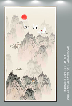 豎幅山水裝飾畫(huà)